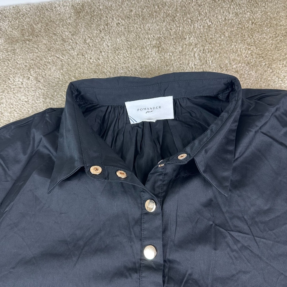 Tuckernuck Dress Womens XXL Black pockets collared snap 1/2 Button Front Midi - Picture 2 of 14